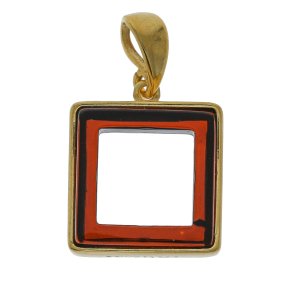 Firkant Vedhng I Forgyldt Slv