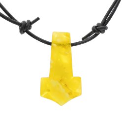 Thors Hammer Bernsteinanh�nger mit Lederband