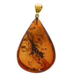 Smuk drbe af Vesterhav rav med forgyldt ls