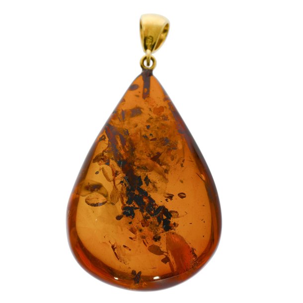 Smuk drbe af Vesterhav rav med forgyldt ls