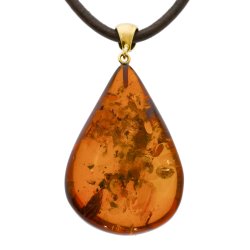 Smuk drbe af Vesterhav rav med forgyldt ls