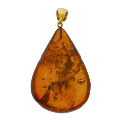 Smuk drbe af Vesterhav rav med forgyldt ls