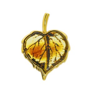 Blad Vedhng I Rav Og Forgyldt Slv