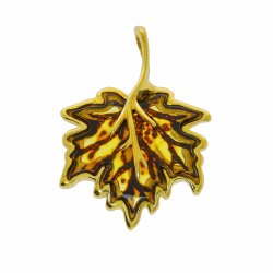 Blad Vedhng I Rav Og Forgyldt Slv