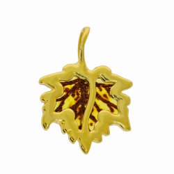 Blad Vedhng I Rav Og Forgyldt Slv