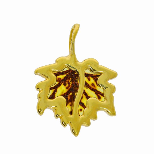 Blad Vedhng I Rav Og Forgyldt Slv