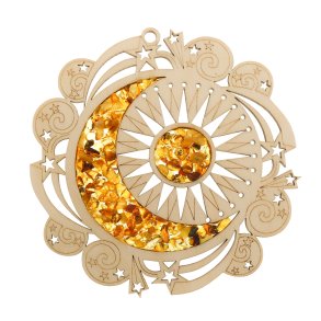 Mandala Solen og mnen lavet af rav og tr