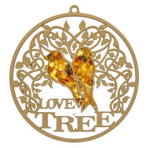 Love Tree mandala aus Bernstein und Holz
