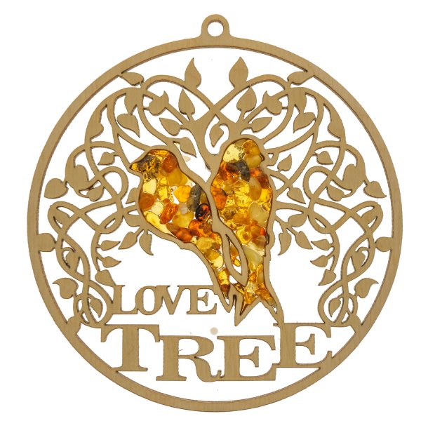 Love Tree mandala aus Bernstein und Holz