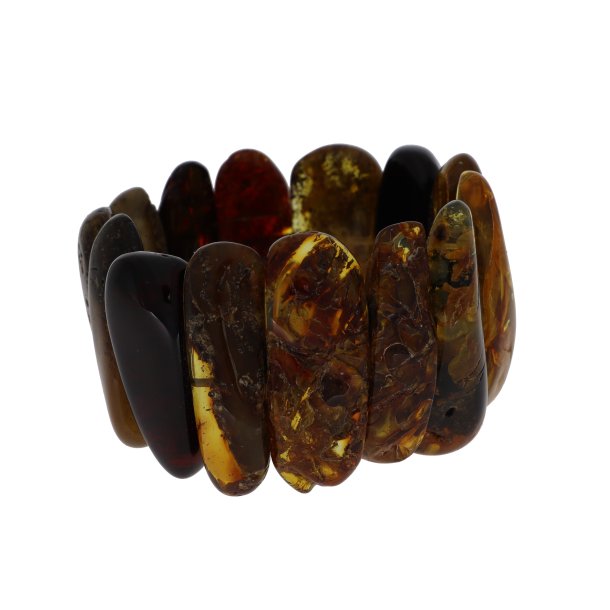 Stort H�ndlavet Dansk Rav Armb�nd � Sort &amp; Cognac �gte Rav Statement Smykke