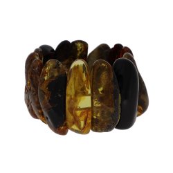 Stort H�ndlavet Dansk Rav Armb�nd � Sort &amp; Cognac �gte Rav Statement Smykke
