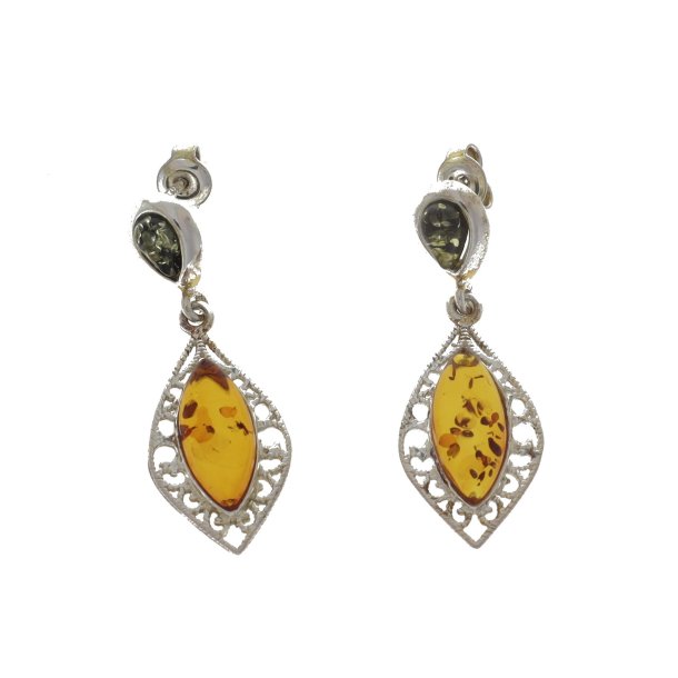 Unikke Bladeformet Rav reringe / Unique Leaf Amber Earings