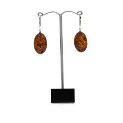 Olivenformet ravreringe/ Oliveformed amberearrings