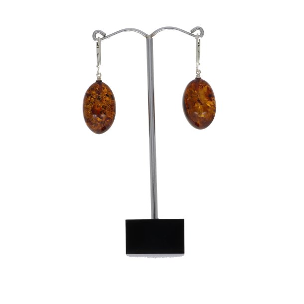 Olivenformet ravreringe/ Oliveformed amberearrings