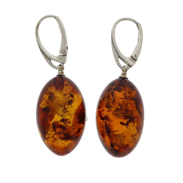 gte Oval Rav reringe / Real Amber Earrings 