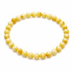 Helles Bernsteinarmband mit runden, polierten Bernsteinperlen � nat�rliches, elegantes Design