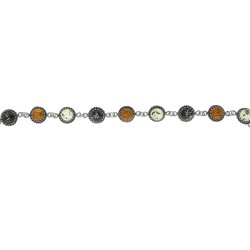 Slvarmbnd Med Rav Og Flettet Slvdesign