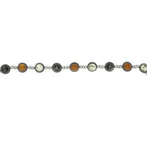 Slvarmbnd Med Rav Og Flettet Slvdesign