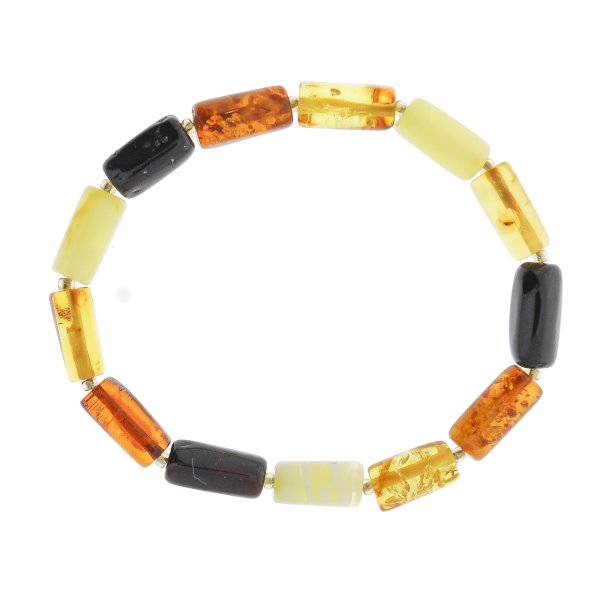 Niedliches Bernsteinarmband aus polierten zylindrischen Bernsteinst�cken