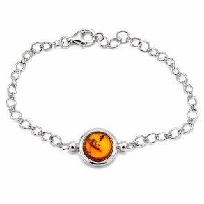 Elegant S�lv Armb�nd Med Et Rav Element