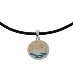 Anh�nger Ahoi "Bl�vand / Pferd" Strandsand / Steinsand blau