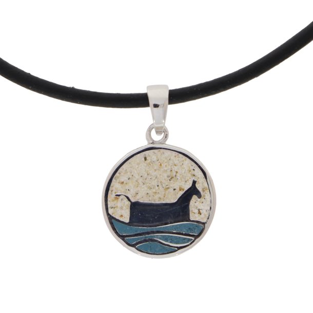 Anh�nger Ahoi "Bl�vand / Pferd" Strandsand / Steinsand blau