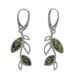 Blade reringe I Slv Og Grn Rav 