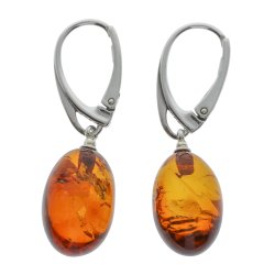 Oliven Formet Rav reringe I Sterling Slv