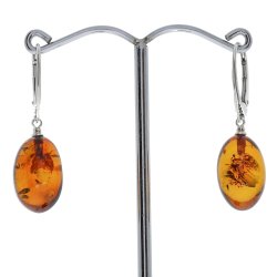 Oliven Formet Rav reringe I Sterling Slv