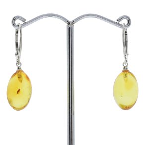 Oliven Formet Rav reringe I Sterling Slv