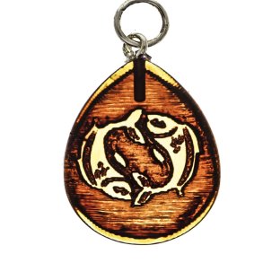 Stjernetegn vedhng lavet af gte rav - Fisken  20/2 - 20/3