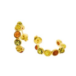 Forgyldte Kreoler Med gte Rav