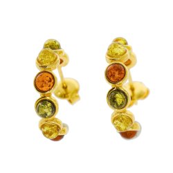 Forgyldte Kreoler Med gte Rav