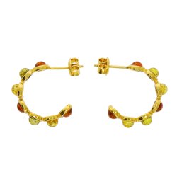 Forgyldte Kreoler Med gte Rav