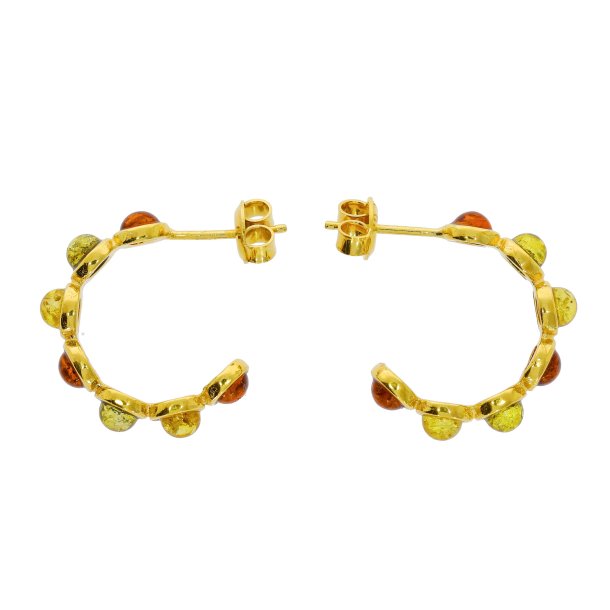 Forgyldte Kreoler Med gte Rav