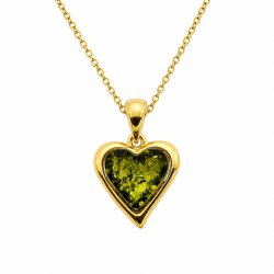 Wundersch�ner Herzanh�nger aus Bernstein und vergoldetem Sterlingsilber � das perfekte Geschenk 