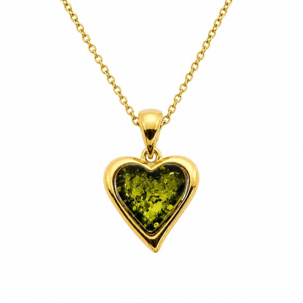 Wundersch�ner Herzanh�nger aus Bernstein und vergoldetem Sterlingsilber � das perfekte Geschenk 