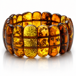 Armband Aus Goldenem Bernstein � aus echten, polierten Bernsteinst�cken | Der kleine Bernsteinladen