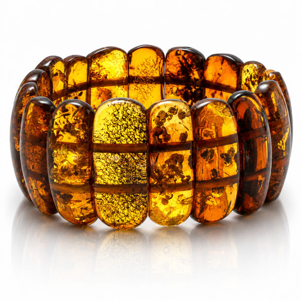 Armband Aus Goldenem Bernstein � aus echten, polierten Bernsteinst�cken | Der kleine Bernsteinladen