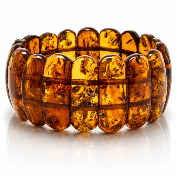 Armband Aus Goldenem Bernstein � aus echten, polierten Bernsteinst�cken | Der kleine Bernsteinladen