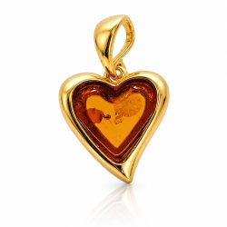 Wundersch�ner Herzanh�nger aus Bernstein und vergoldetem Sterlingsilber � das perfekte Geschenk 