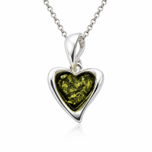 Wundersch�ner Herzanh�nger aus Bernstein und Sterlingsilber � das perfekte Geschenk 