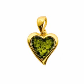 Wundersch�ner Herzanh�nger aus Bernstein und vergoldetem Sterlingsilber � das perfekte Geschenk 