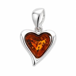 Wundersch�ner Herzanh�nger aus Bernstein und Sterlingsilber � das perfekte Geschenk 