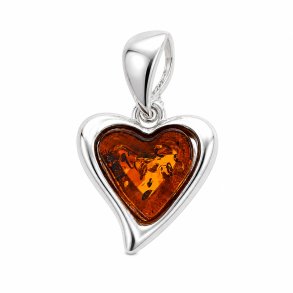 Wundersch�ner Herzanh�nger aus Bernstein und Sterlingsilber � das perfekte Geschenk 