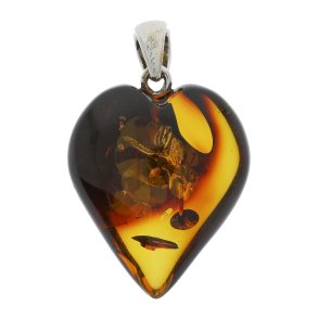 Yndig Og Unik Rav Hjerte Vedhng