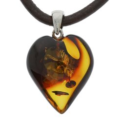 Yndig Og Unik Rav Hjerte Vedhng