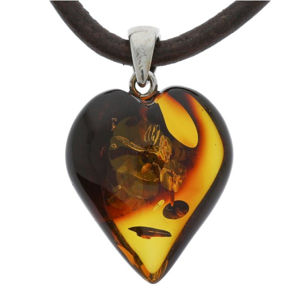 Yndig Og Unik Rav Hjerte Vedhng