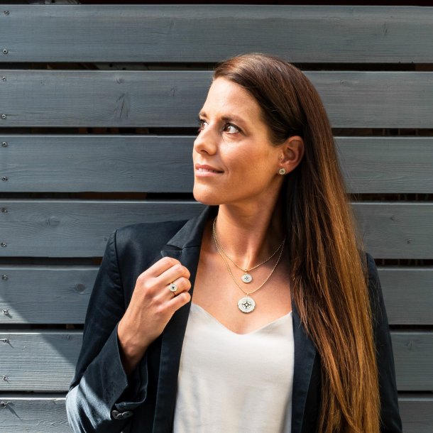 Ohrring "Kompass"�vergoldet