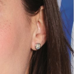 Ohrstecker "Ahoi" Strandsand / Steinsand blau